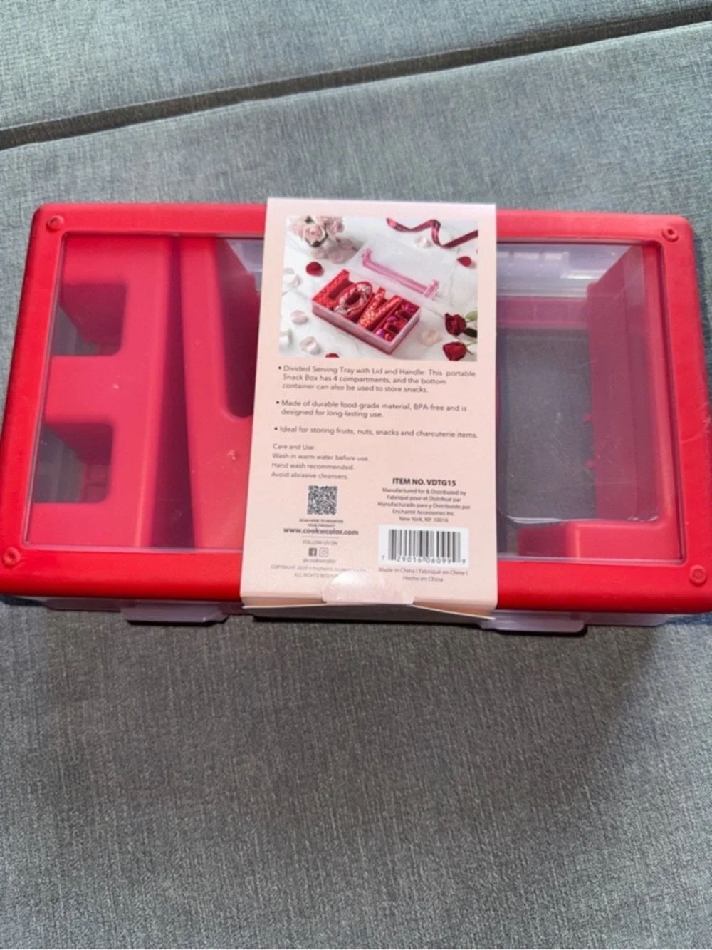 CWC Snack Box with Dividers -
4 Compartments - Love-Snackle Box - Picture 2 of 2